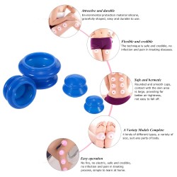 Anti-Cellulite-Silikon-Vakuumnäpfe - Körpermassagegerät - Chinesische Blasen - 4 Stück