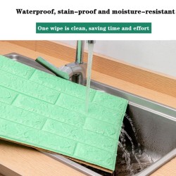 3D Wandtattoo - selbstklebender Schaumstoff - Tapete - wasserfest - Ziegeldesign - 60*30cm