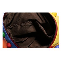 Lederrucksack - mit Nieten - bunte Regenbogenfarben