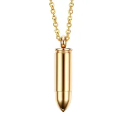 Stainless steel necklace with bullet pendantNecklaces