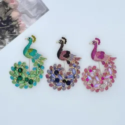Crystal peacock broochBrooches