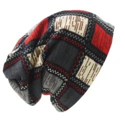 2 in 1 - Wintermütze / Schal - kariertes Design - Unisex