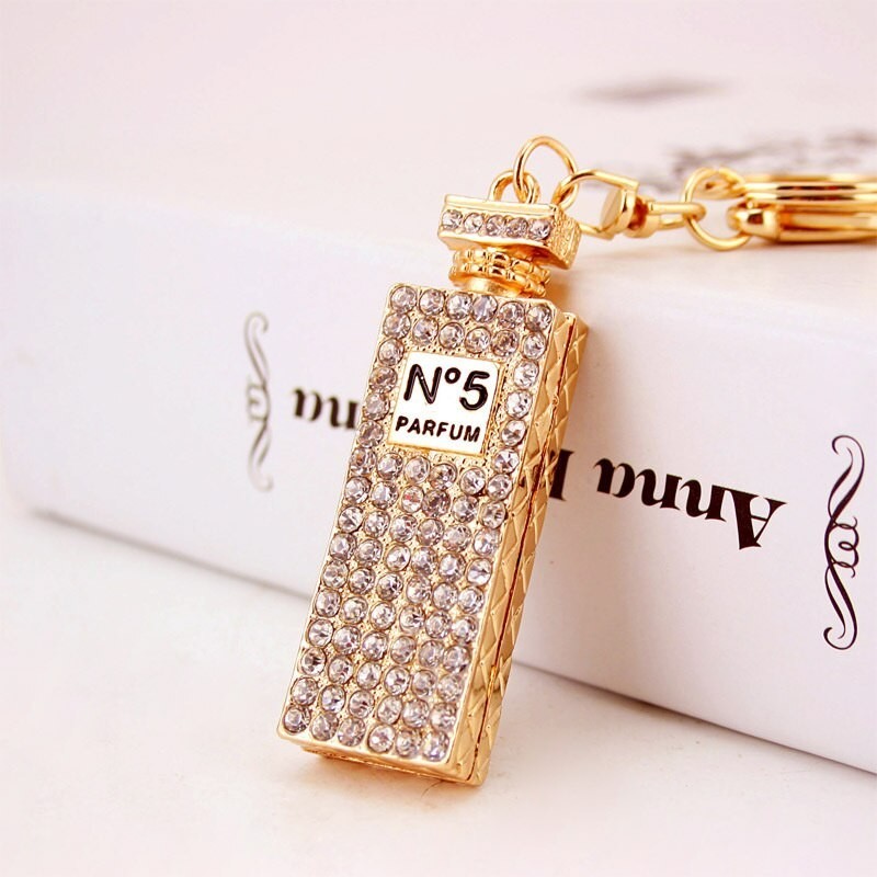 Crystal bottle perfume - keychainKeyrings