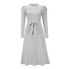 Elegantes Strickkleid - Langarm - Taillengürtel