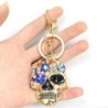 Golden keychain with crystal skullKeyrings