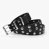 Ledergürtel im Punk-Stil - doppelte Metallringe