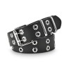 Ledergürtel im Punk-Stil - doppelte Metallringe