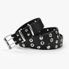 Ledergürtel im Punk-Stil - doppelte Metallringe