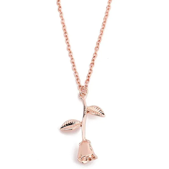 Elegant necklace with rose pendantNecklaces