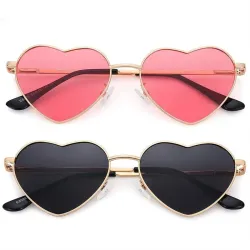 Herzförmige Sonnenbrille – Metallrahmen – UV400