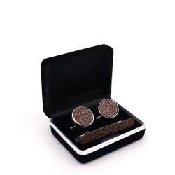 Elegantes Holz Manschettenknöpfe / Krawattennadel - Set