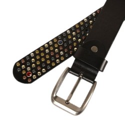 Leather belt - round rivets / crystalsBelts