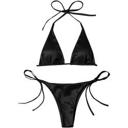 Sexy Bikini-Set - metallischer Farbeffekt