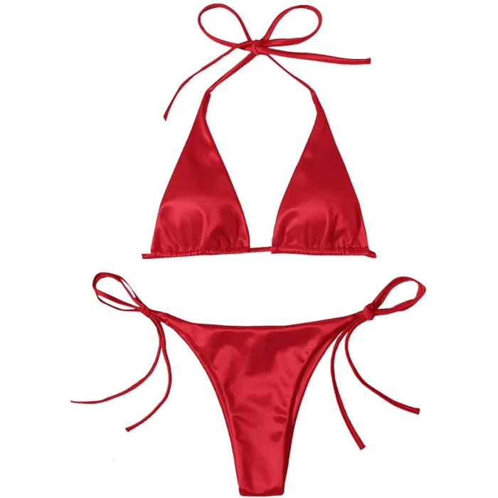 Sexy Bikini-Set - metallischer Farbeffekt
