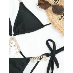 Sexy bikini set - with crystal / metal decorationsBeachwear