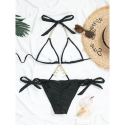 Sexy bikini set - with crystal / metal decorationsBeachwear