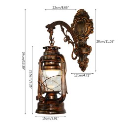 Vintage LED-Wandlampe - Laterne aus Eisen