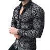 Modisches Langarm-Shirt - Blumendruck - schmale Passform