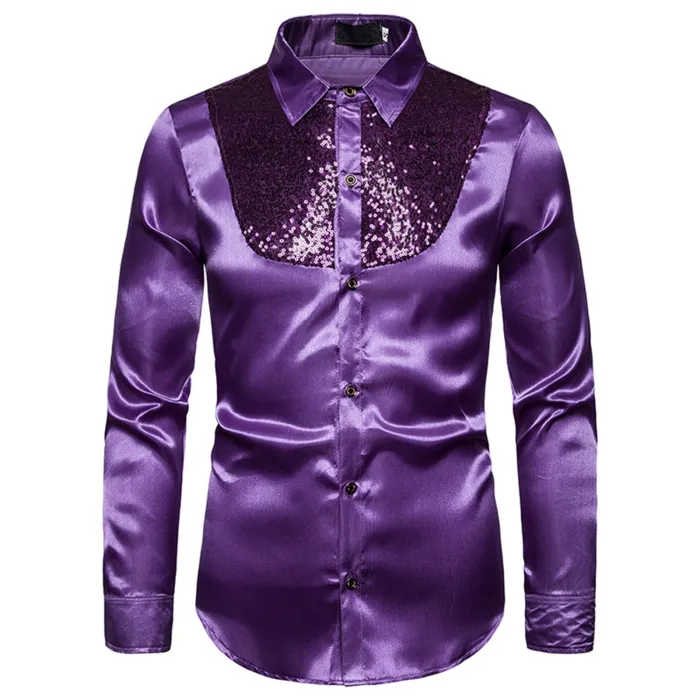 Glänzendes Metallic-Langarmshirt - mit dekorativen Pailletten