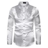Glänzendes Metallic-Langarmshirt - mit dekorativen Pailletten