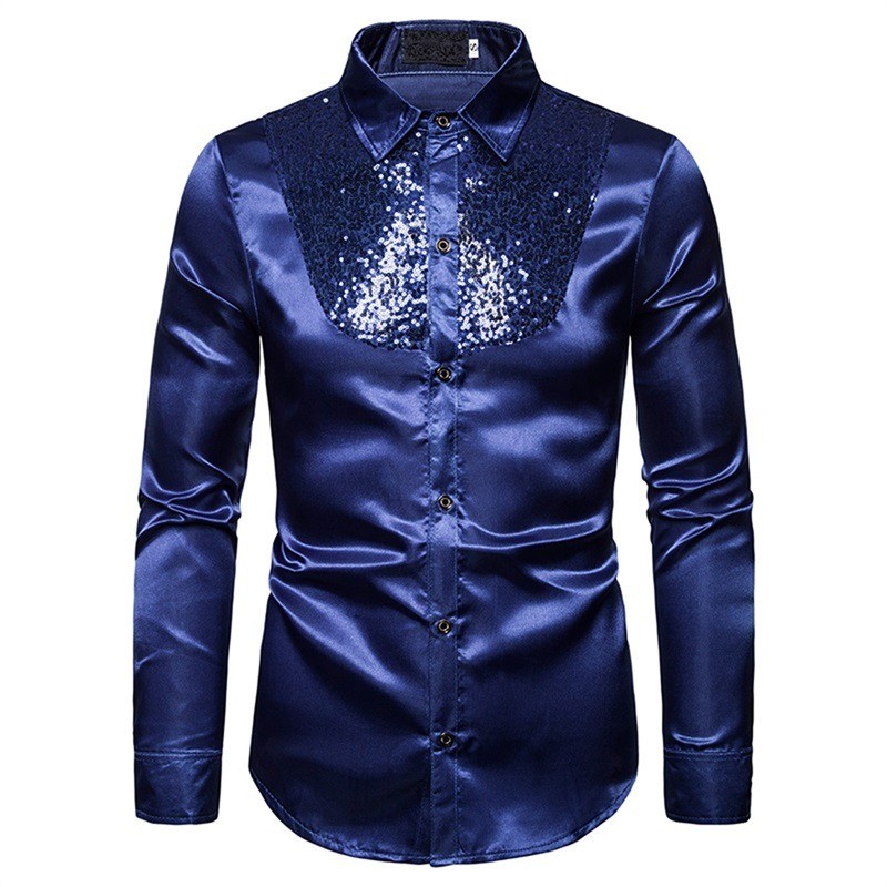 Glänzendes Metallic-Langarmshirt - mit dekorativen Pailletten