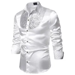 Glänzendes Metallic-Langarmshirt - mit dekorativen Pailletten