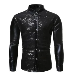 Glänzendes Metallic-Langarmshirt - mit Paillettenverzierungen