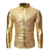 Glänzendes Metallic-Langarmshirt - mit Paillettenverzierungen