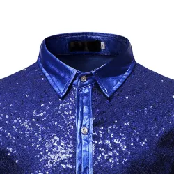 Glänzendes Metallic-Langarmshirt - mit Paillettenverzierungen