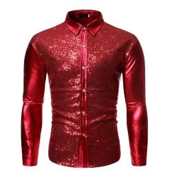 Glänzendes Metallic-Langarmshirt - mit Paillettenverzierungen