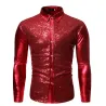 Glänzendes Metallic-Langarmshirt - mit Paillettenverzierungen