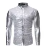 Glänzendes Metallic-Langarmshirt - mit Paillettenverzierungen