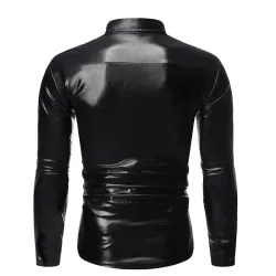 Glänzendes Metallic-Langarmshirt - mit Paillettenverzierungen