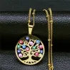 Türkisches Auge / Lebensbaum Anhänger - mit Kette - Edelstahl