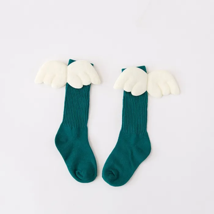 Lange Baumwollsocken - mit Engelsflügeln