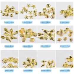 Goldene Nageldekorationen – Ozeanthemen
