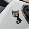 Big eyed black cat - car stickerStickers