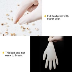 Long disposable nitrile gloves - multipurpose - touch screen function - waterproof - whiteHealth & Beauty