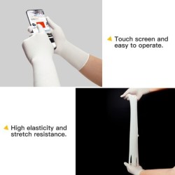 Long disposable nitrile gloves - multipurpose - touch screen function - waterproof - whiteHealth & Beauty