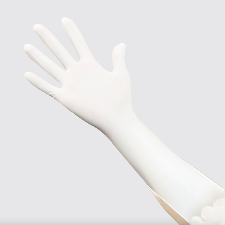 Long disposable nitrile gloves - multipurpose - touch screen function - waterproof - whiteHealth & Beauty