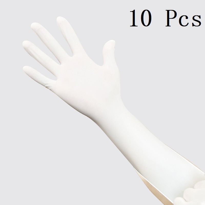 Long disposable nitrile gloves - multipurpose - touch screen function - waterproof - whiteHealth & Beauty