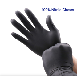 Disposable nitrile gloves - multipurpose - food grade - waterproof - blackHealth & Beauty