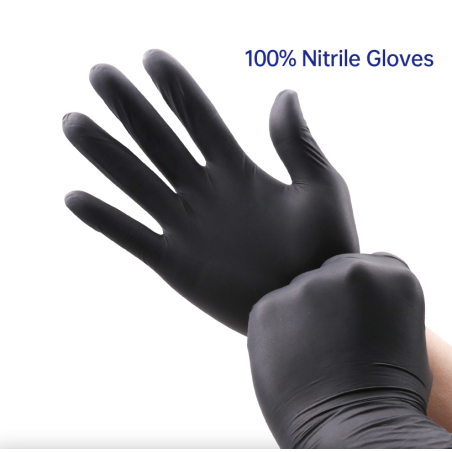 Disposable nitrile gloves - multipurpose - food grade - waterproof - blackHealth & Beauty