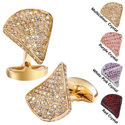 Luxuriöse dreieckige Manschettenknöpfe mit Kristallen