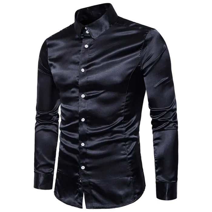 Langarmhemd aus Satin