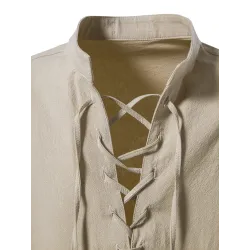 Klassisches Langarm-Shirt – zum Binden am Ausschnitt