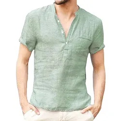 Klassisches Kurzarmhemd - geknöpfter Ausschnitt