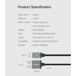 Ugreen - 24A MFi - USB zu Lightning - Datenkabel - Schnellladegerät