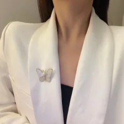 Shell butterfly with pearl - broochBrooches