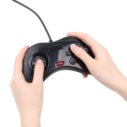 USB-kabelgebundenes Gamepad – 6-Tasten-Controller – für Sega MD2 / Genesis